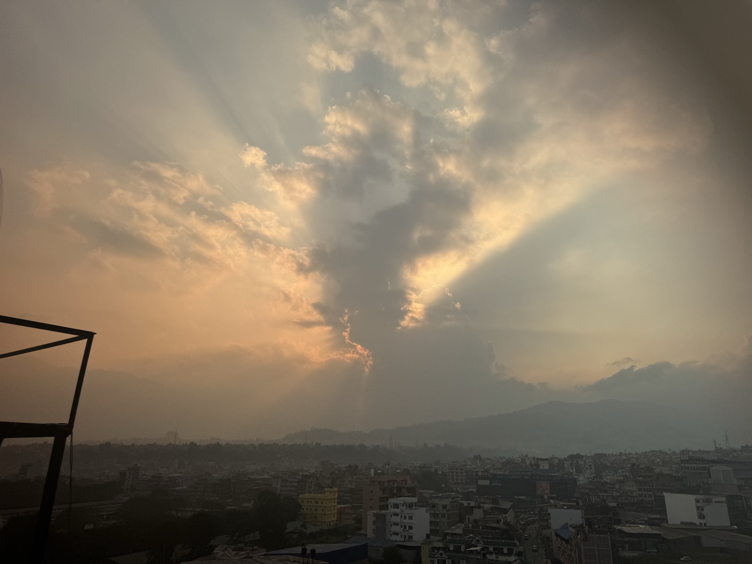 The bowl of the valley at the edge of the day