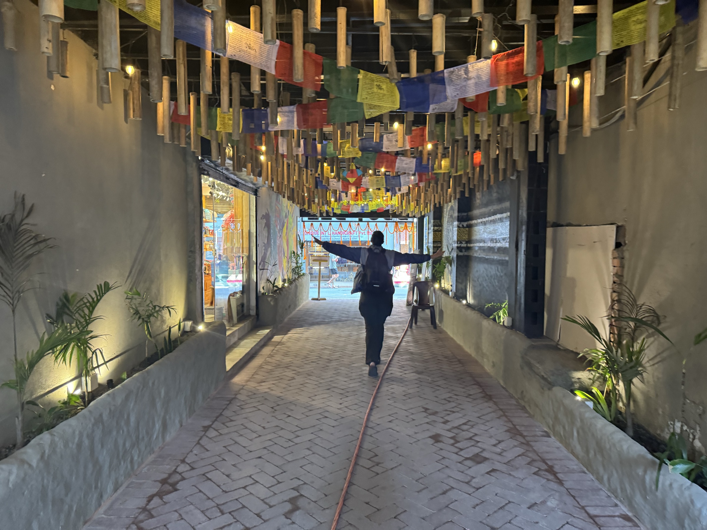 A street in the old city, dressed for the festival